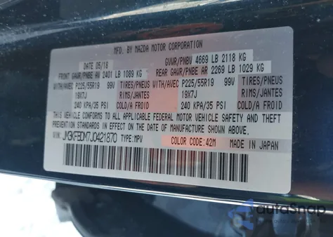 2018 Mazda Cx-5 Grand Touring z USA, uszkodzony, nr VIN JM3KFBDM7J0421870